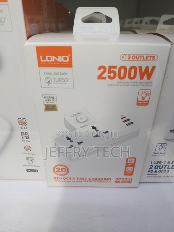 Ldnio Fast Charging Wall Socket - 2 Way Power Socket, 1 Usb-C 2 Usb