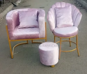 Salon Unique and Classic Chairs, Featuring Baby Pink Upholstery Fabric