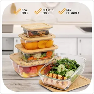 4in1 Lock Fresh 4pc Heavy Glass Food Storage Containers