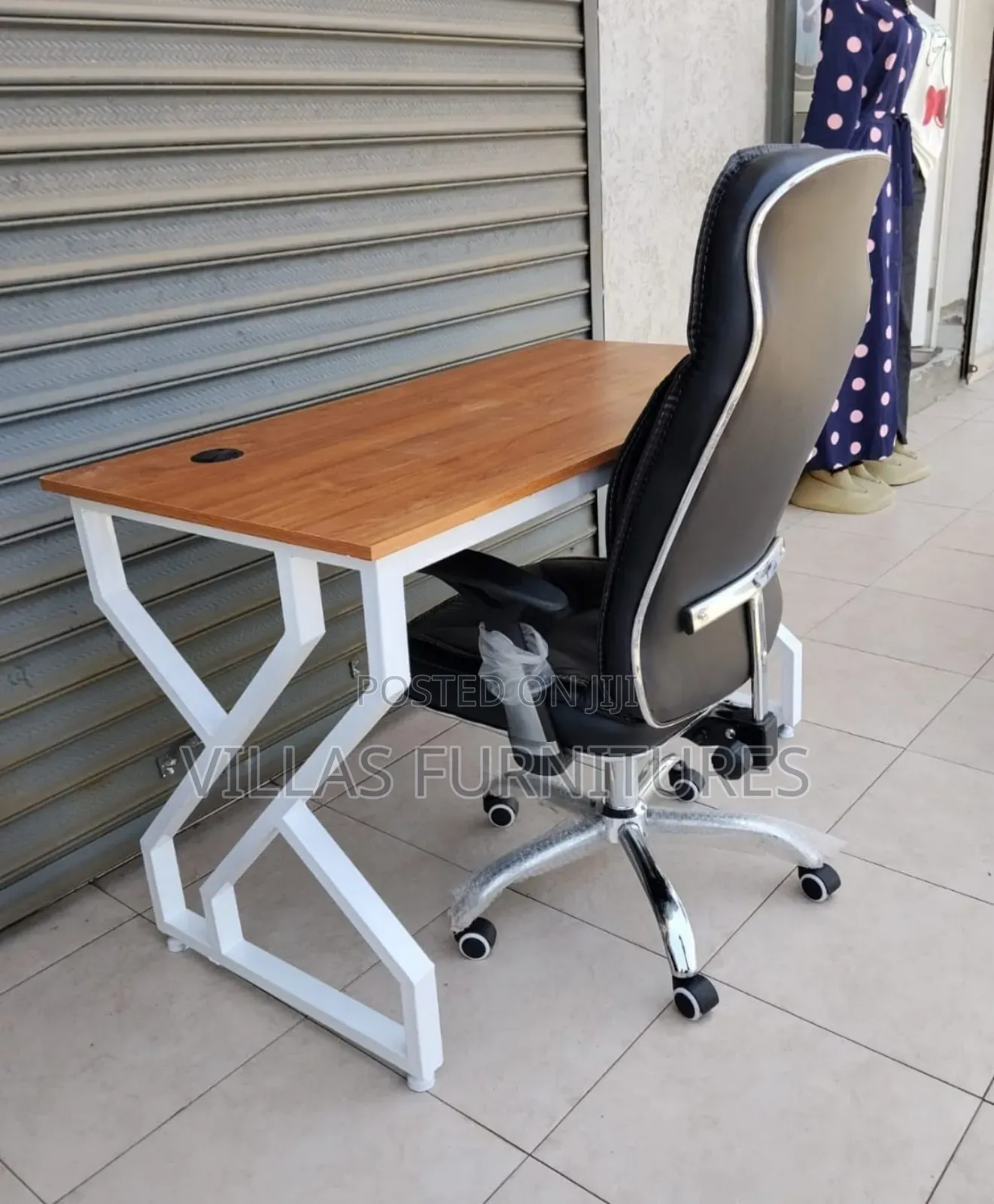 Home Study Tables and Leather Chair