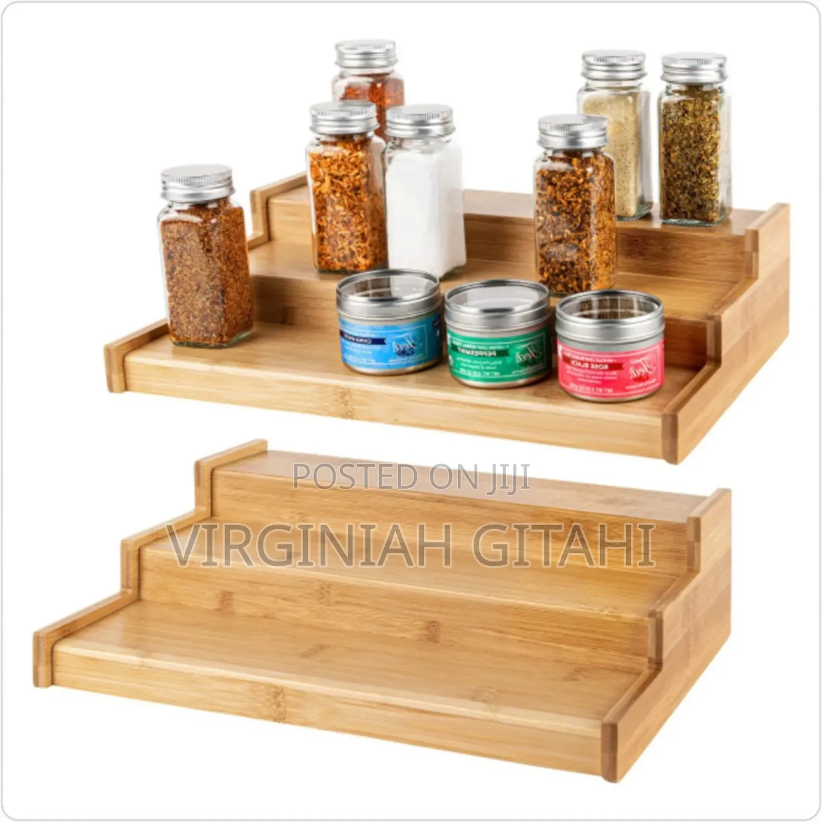 *3 Step Multipurpose Bamboo Spice Organizer