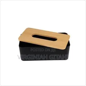 White Black Bamboo Cover Serviet Holder