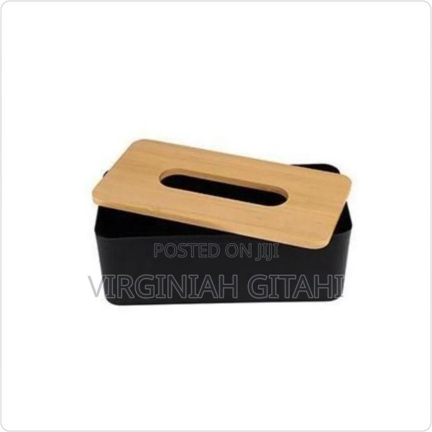 White Black Bamboo Cover Serviet Holder