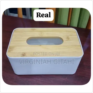 White Black Bamboo Cover Serviet Holder