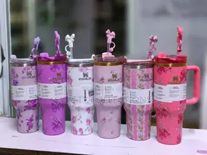 1.2 LTRS Flowered Insulated Original Stanley Mug With Straw Top