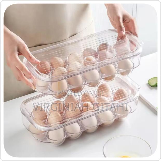16 Grid Egg Holder With Handle Lid