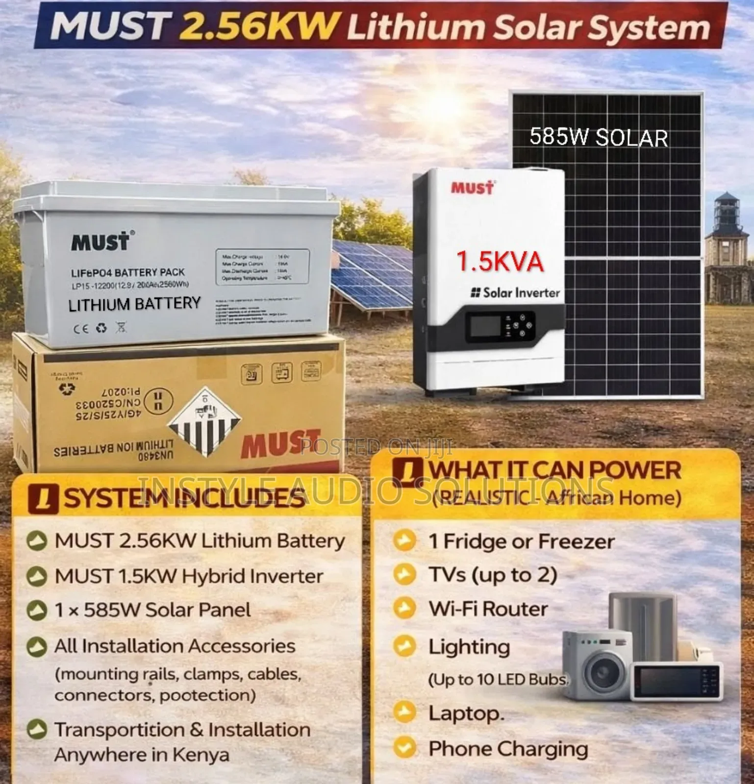 2.56kwh Lithium Home Solar Solutions Free Installation Country Wide