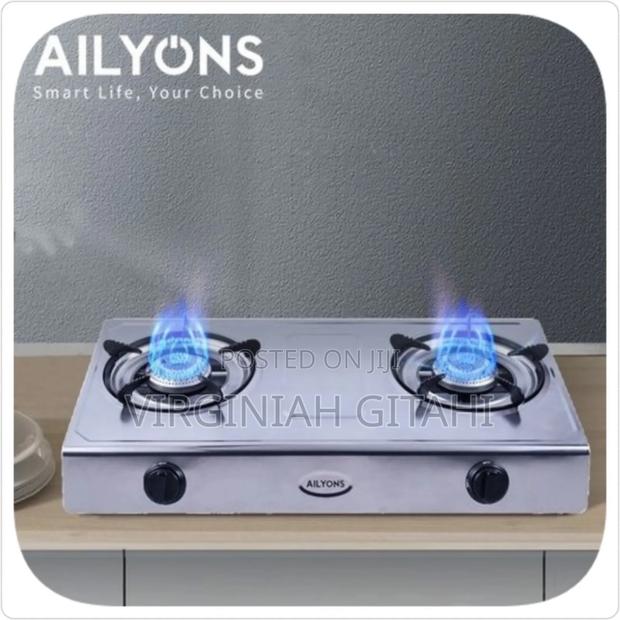 Ailyons Table Top Metallic Two-Burner - main view