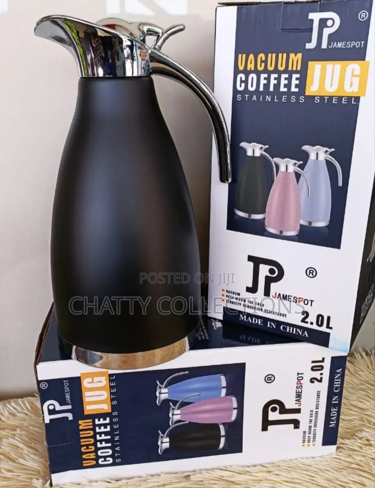 Black 2 Litres Jamespot Insulated Flask