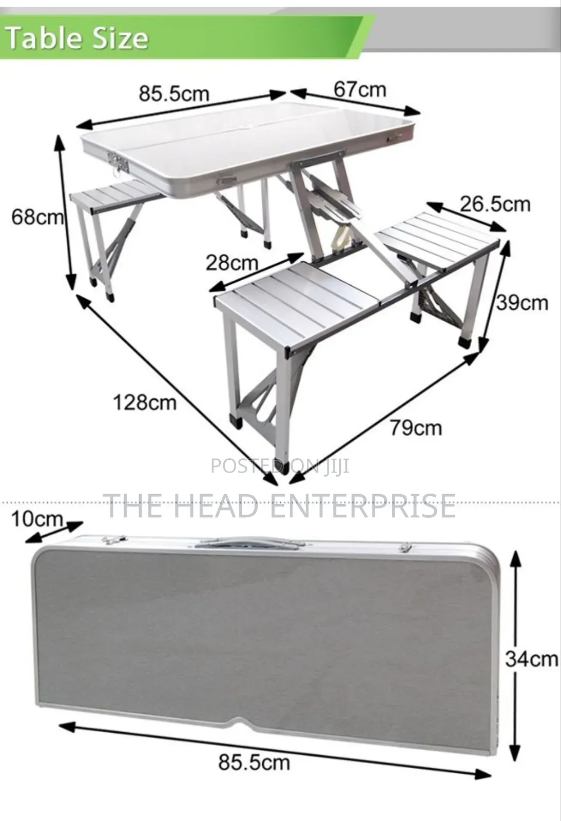 Aluminum Foldable Picnic Table Four Seats