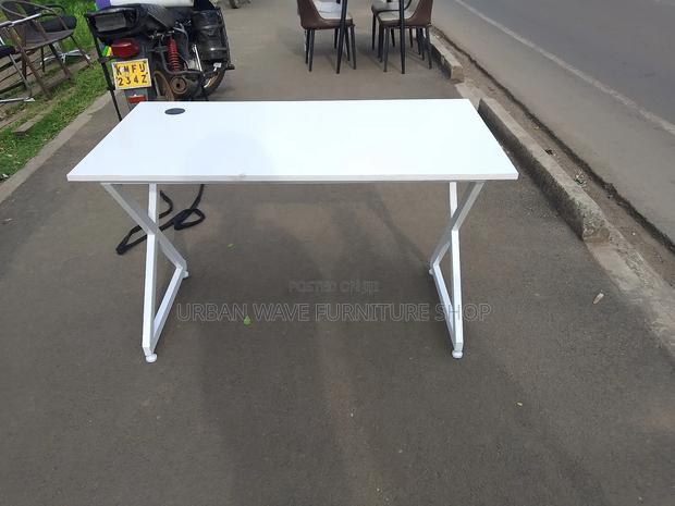 White Metallic Study Desk - main view