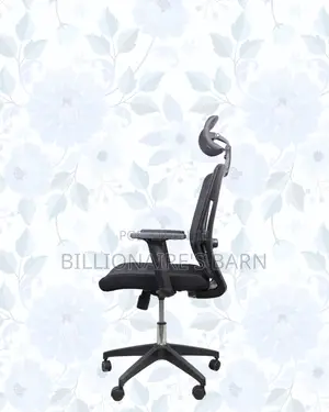 Black Mesh Office Chair Ergonomic Headrest Nylon Base Support Solution