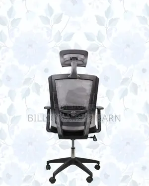 Black Mesh Office Chair Ergonomic Headrest Nylon Base Support Solution