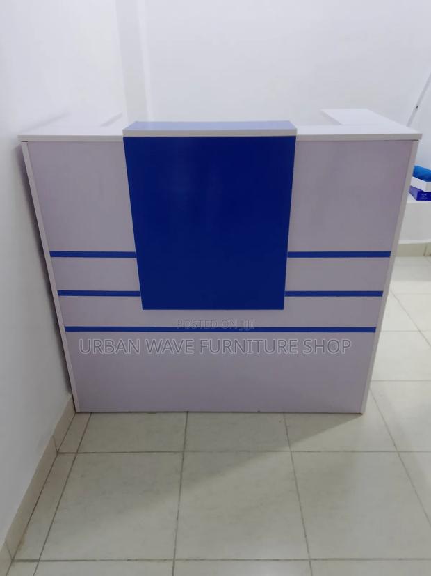 Office Welcoming White Blue Desk