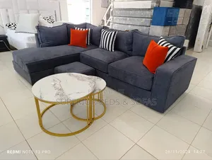 Dark L-Shaped Sofa ( 5 Seater Corner Seat)