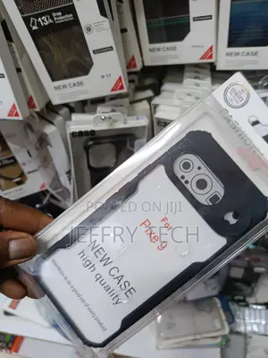 Basics Transparent Hard Back Case Cover for Google Pixel 9 (Black)