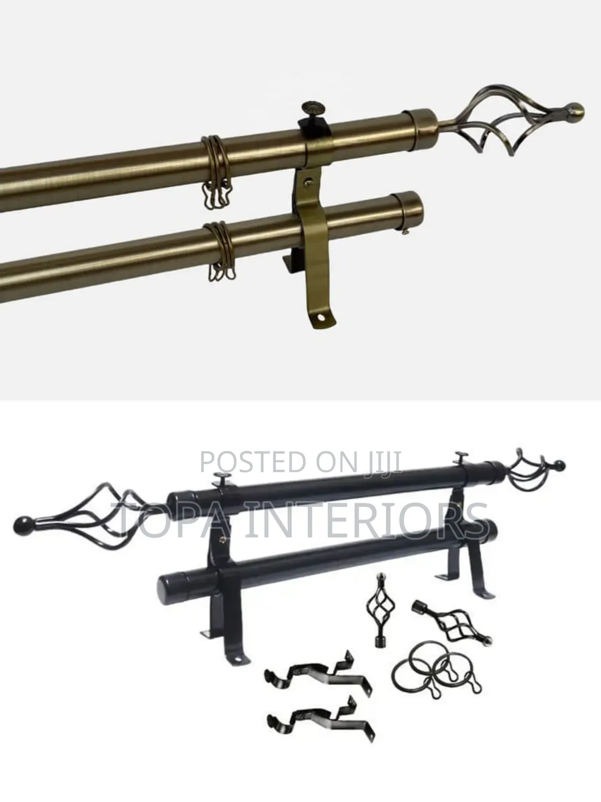 Door Curtain Rods 2m Double Adjustable Drapery Rods Set