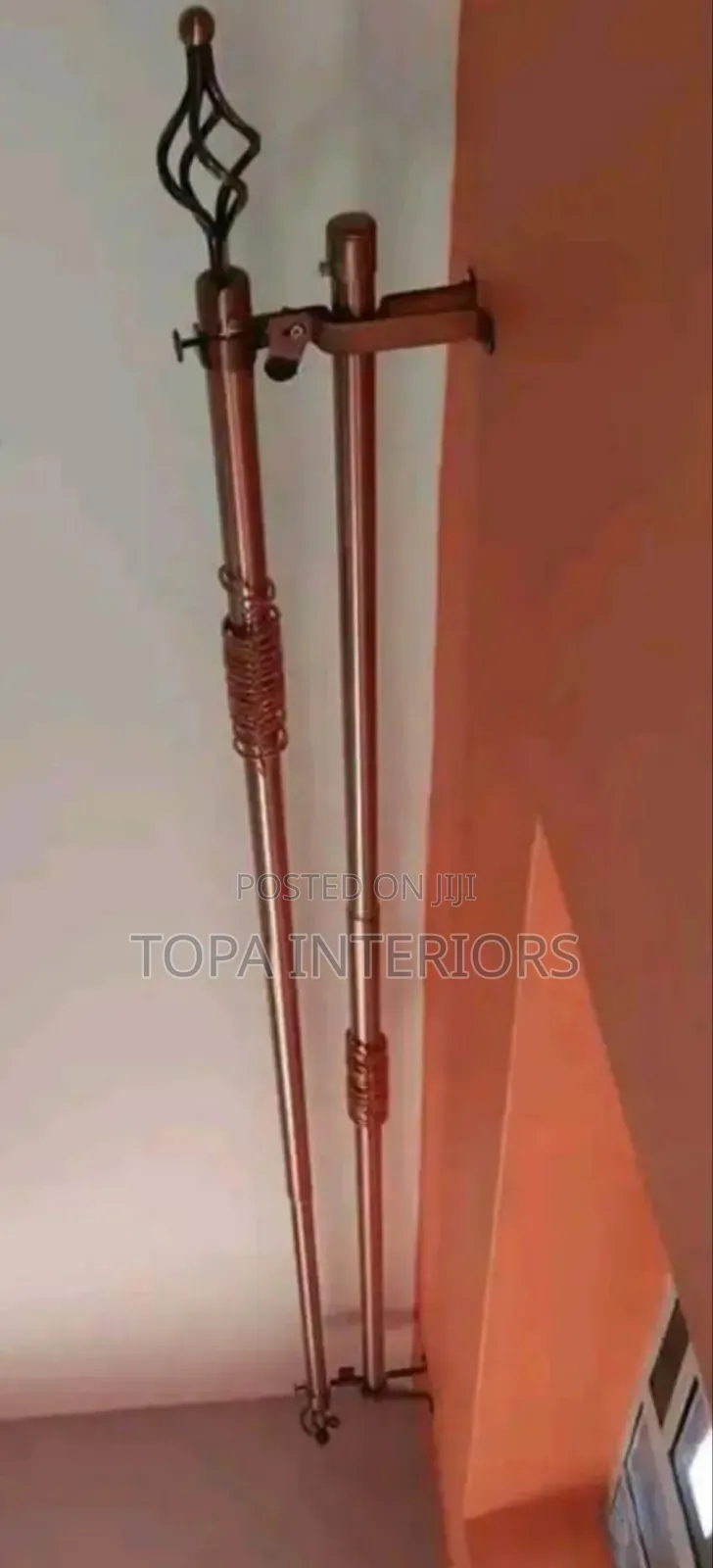 Brown Imported Extendable 2m Double Drapery Curtain Rods