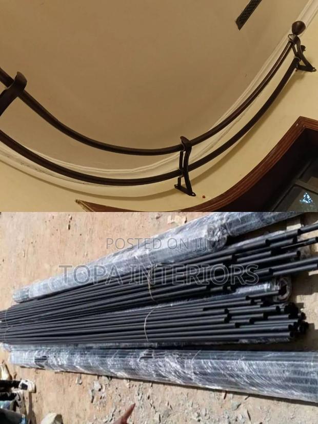 Bay Window Curved Jua Kali Curtain Rods Per Metre