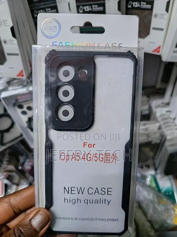 Oppo A5, A5i Pro Fusion Armor Shockproof Black Back Slim Transparant - main view