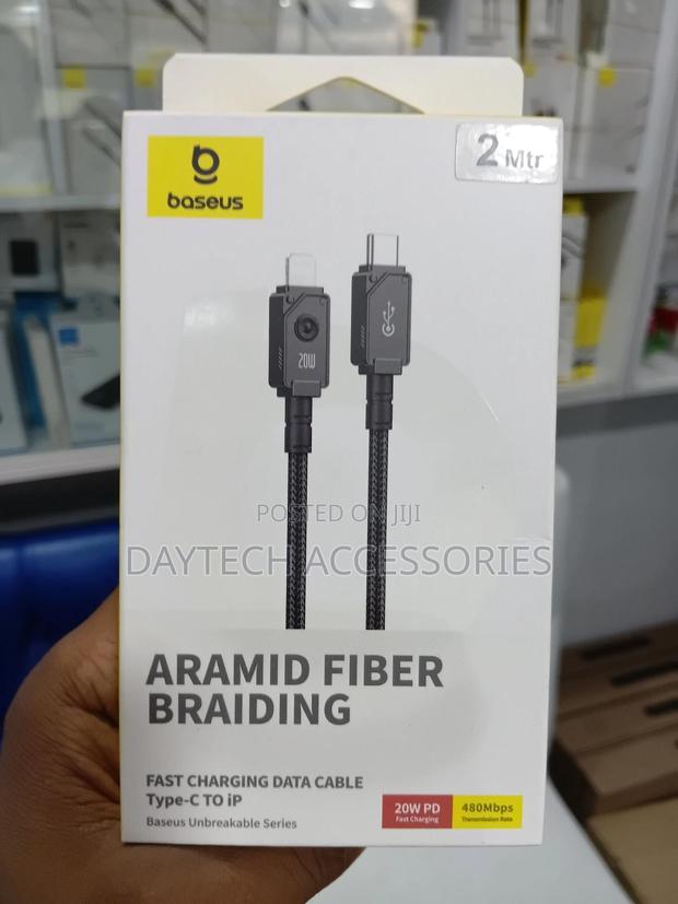 Baseus Unbreakable Series Fast Charging Cable Usb-C to Lightning - 2m - thumbnail 2