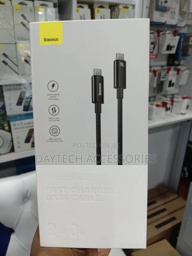 Baseus Tungsten Gold Fast Charging Data Cable (240w, 3m).