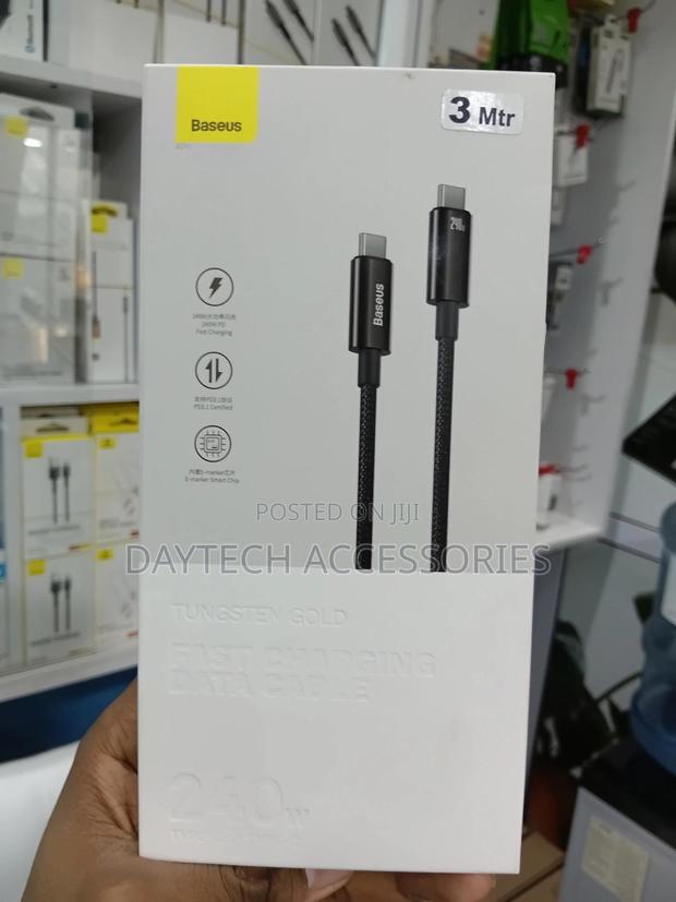 Baseus Tungsten Gold 240w 1m Usb-C to Usb-C Cable (Black)