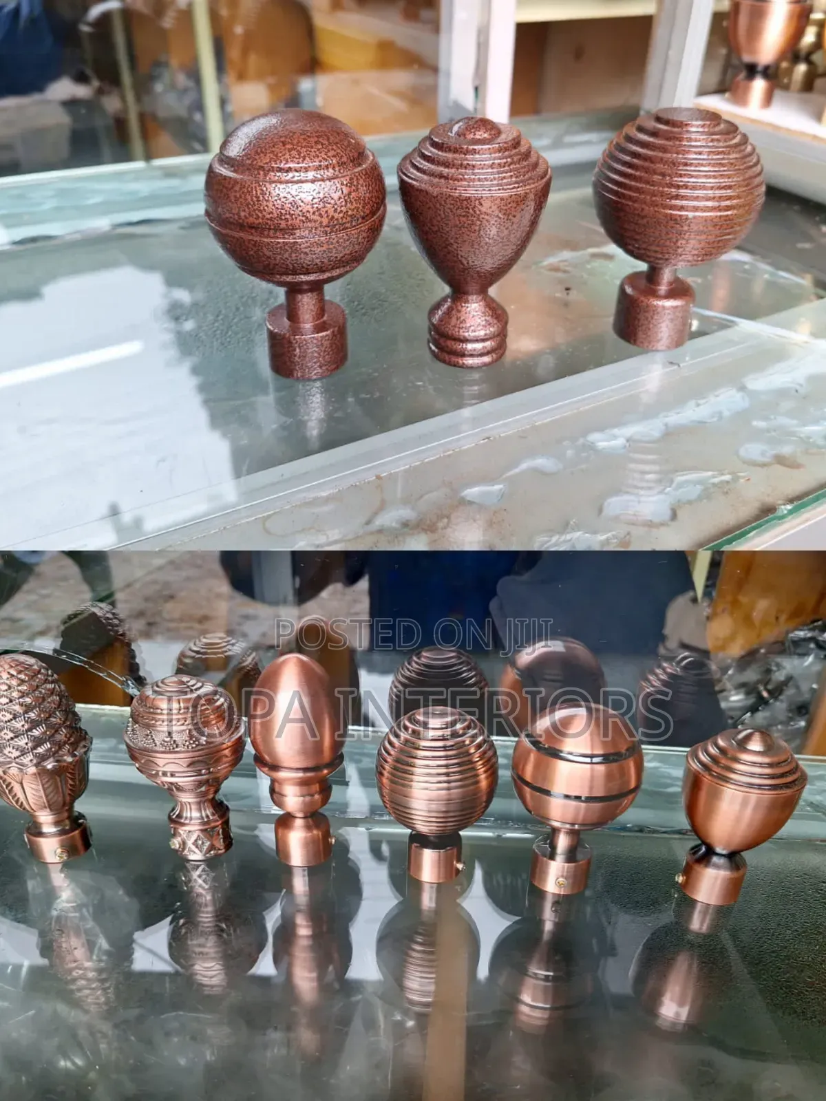 Brown Curtain Rod Flowers Decorative Finials