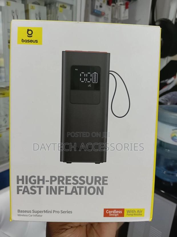 Baseus Supermini Pro Car Tire Wireless Air Pump Inflator - Black - thumbnail 2