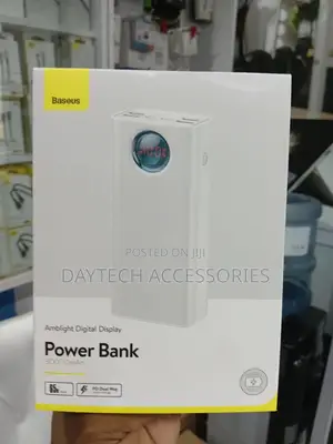 The Baseus Amblight Digital Display Power Bank 30000mah - White