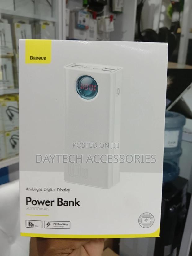 The Baseus Amblight Digital Display Power Bank 30000mah - White - thumbnail 2