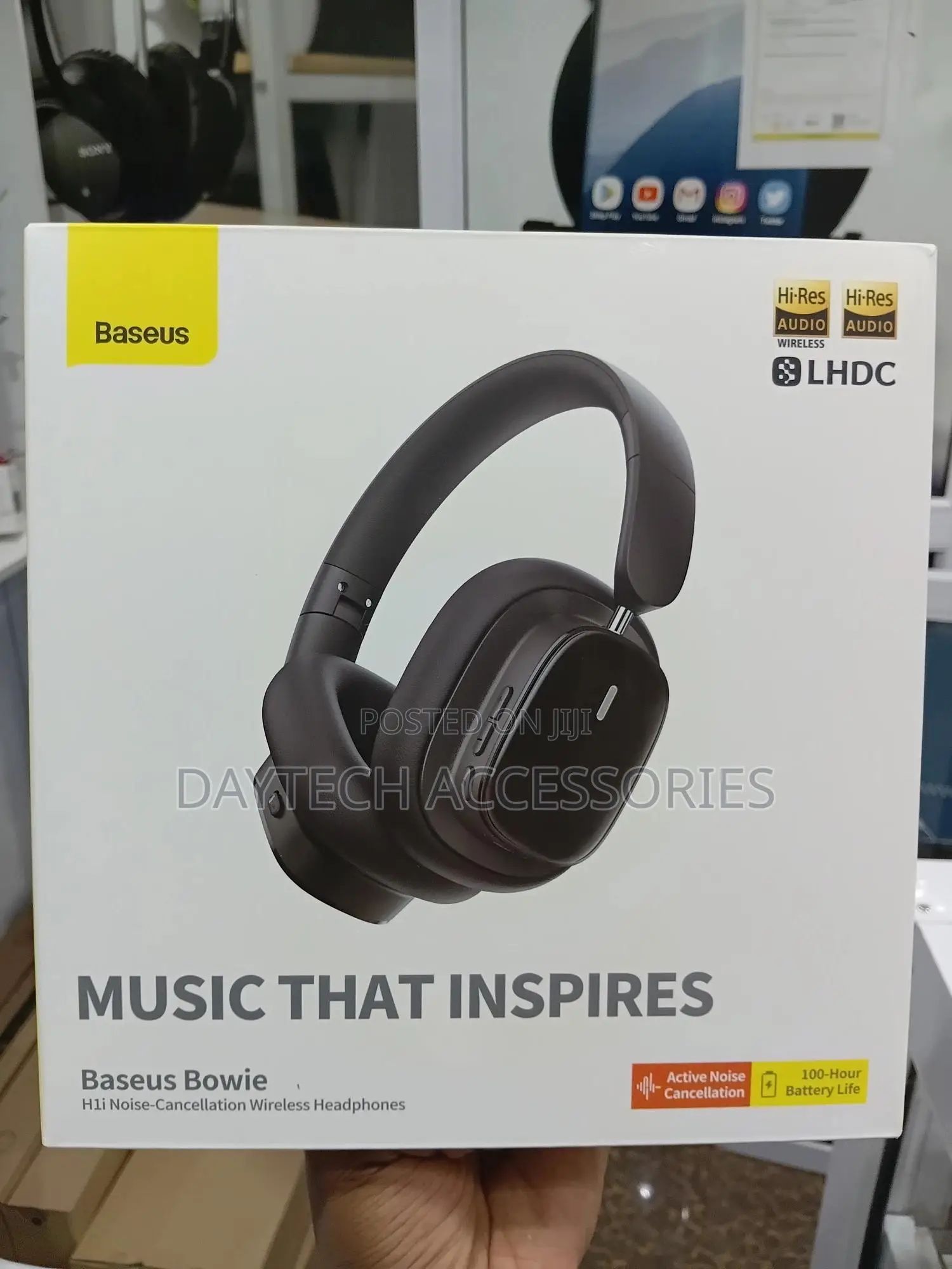 Baseus Bowie Wireless Headphone Bluetooth 5.3 Anc Noise Cancellation.