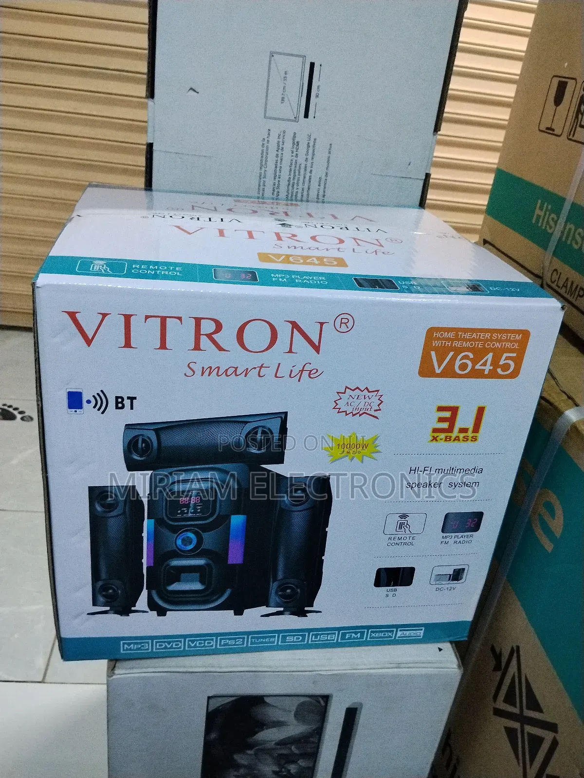 Vitron V645 3.1ch High Tech Audio Sub Woofer System 10000w Pmpo