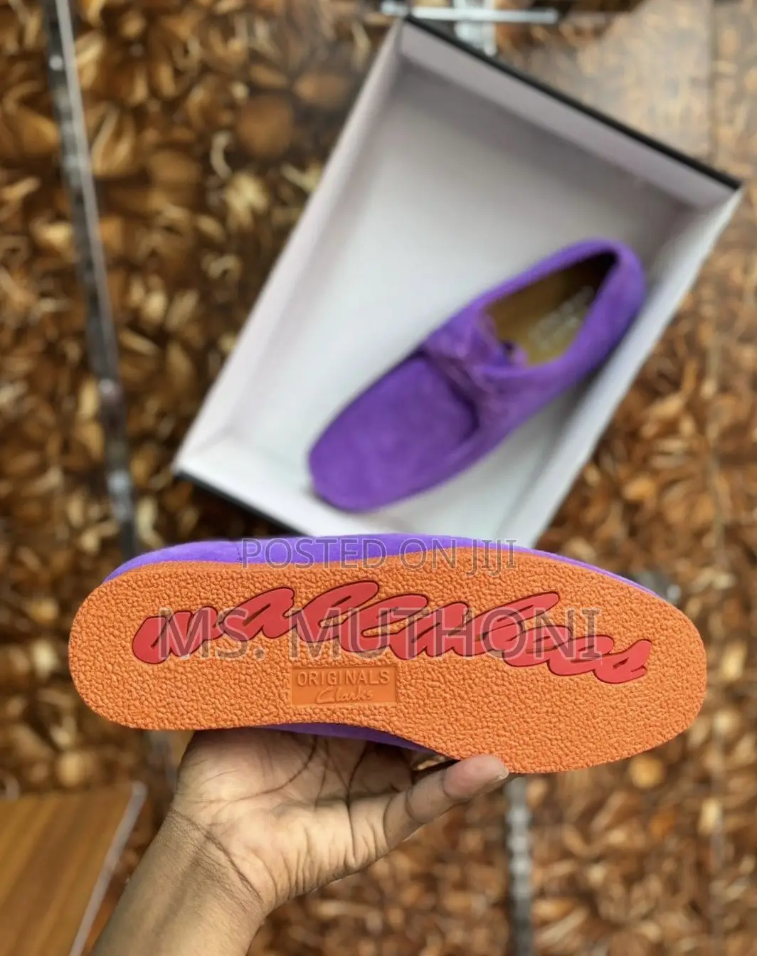 Purple Suede and Orange Crepe Sole Color Clarks Size 39-45