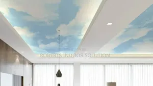 Blue Cloudy Sky Ceiling Wallpaper