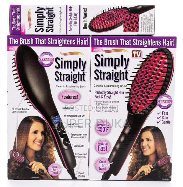 Simply Straight Ceramic Hair Straightening Brush – 450°F LCD Display