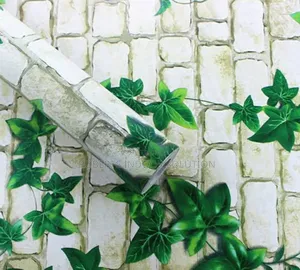 3d Brick and Ivy Vine Botanical Wallpaper