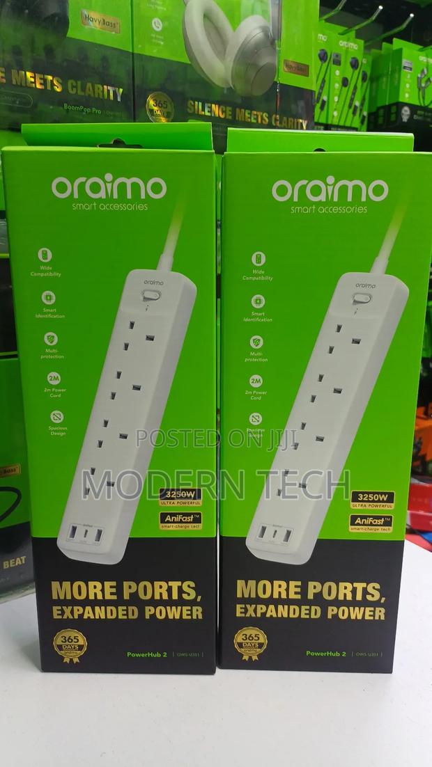 Oraimo Charging Hub Extension Cable (2m, 4 Sockets + Usb) - main view