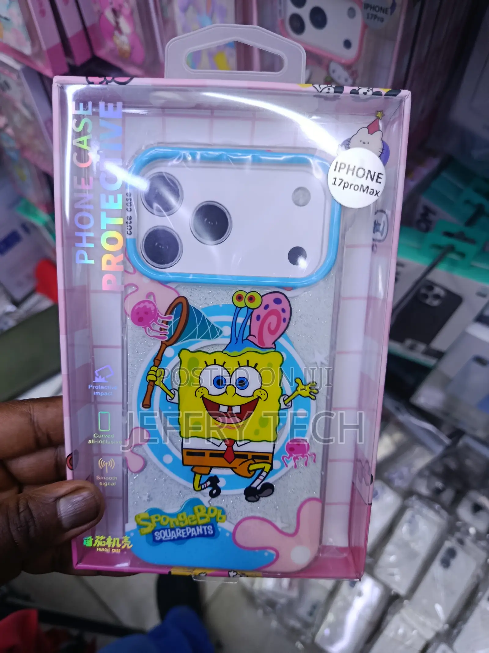 Spongebob Cartoon Transparent Magsafe Case for iPhone 17 Pro Max