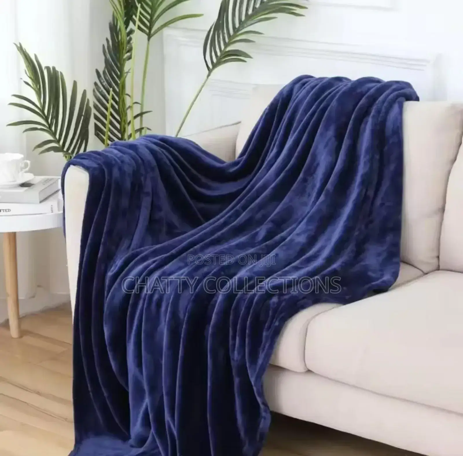Navy Blue 6 by 6 Plain Fleece Blanket Throw Blankets