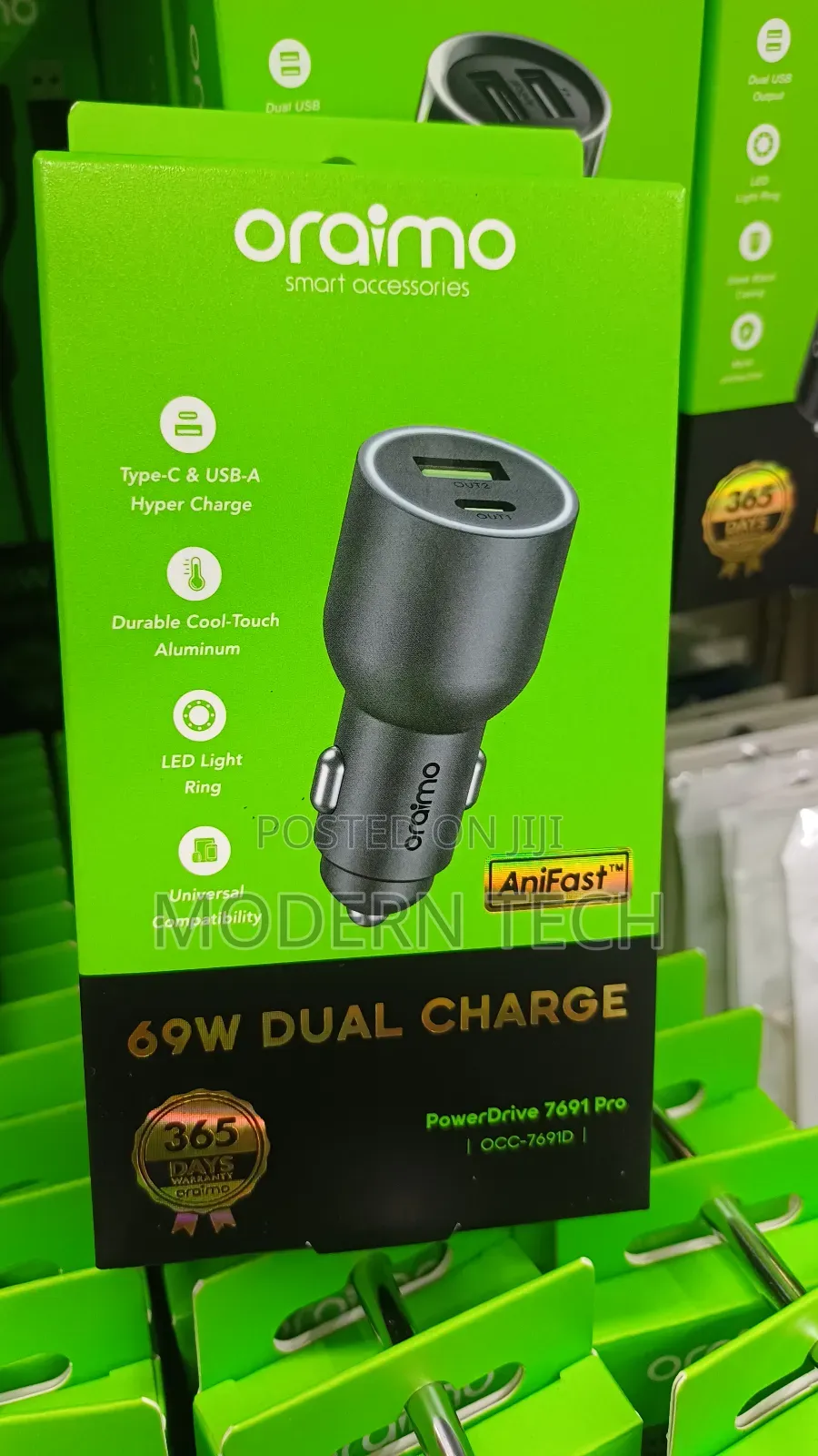 Oraimo Powerdrive 7691 Pro Dual Output 69w Vehicle Charger