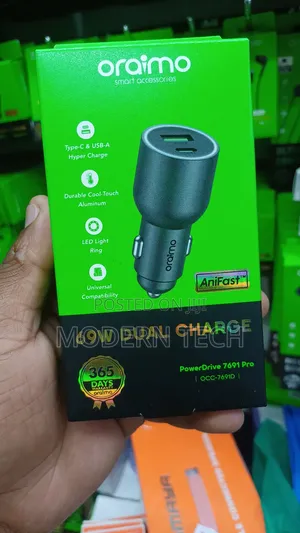 Oraimo Super Fast 69w Car Charger With Usb‐C Usb‐A