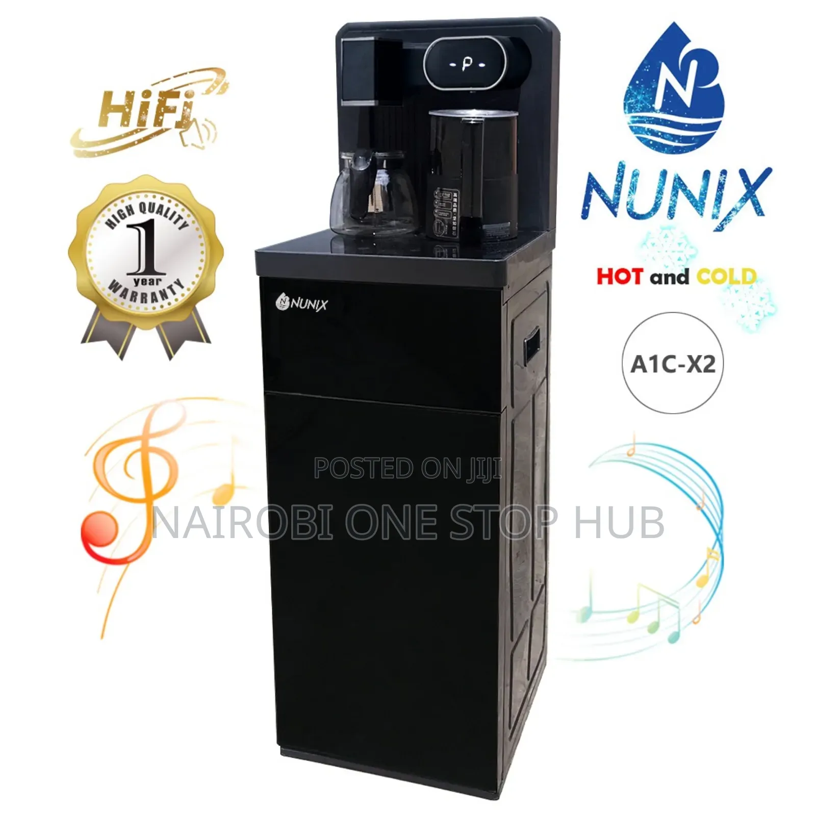Nunix A1c-X2 Bottom Load Hot and Cold Water Dispenser With Music