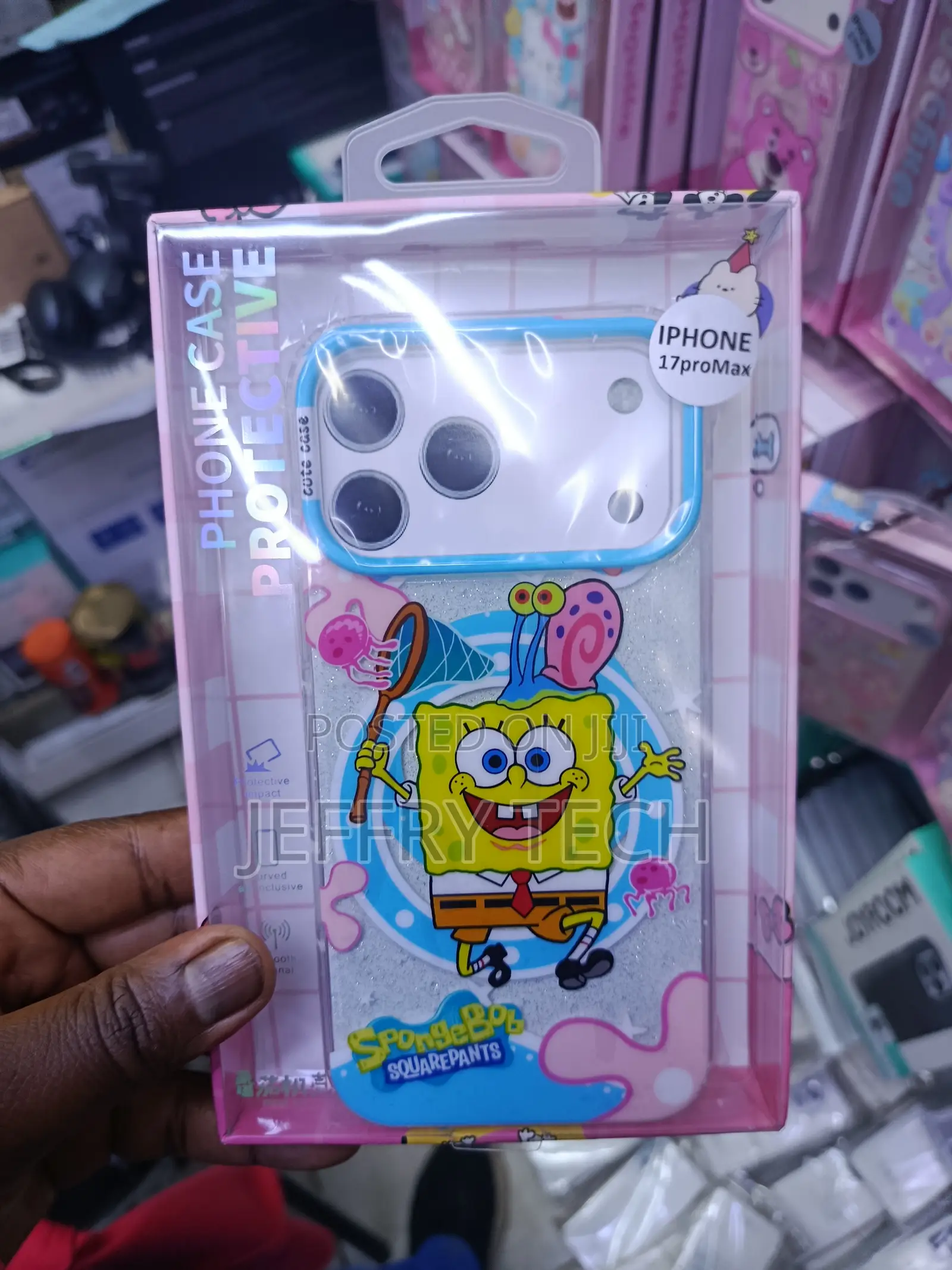 Ladin Spongebob Cartoon Transparent Magsafe iPhone 17 Pro Max Case