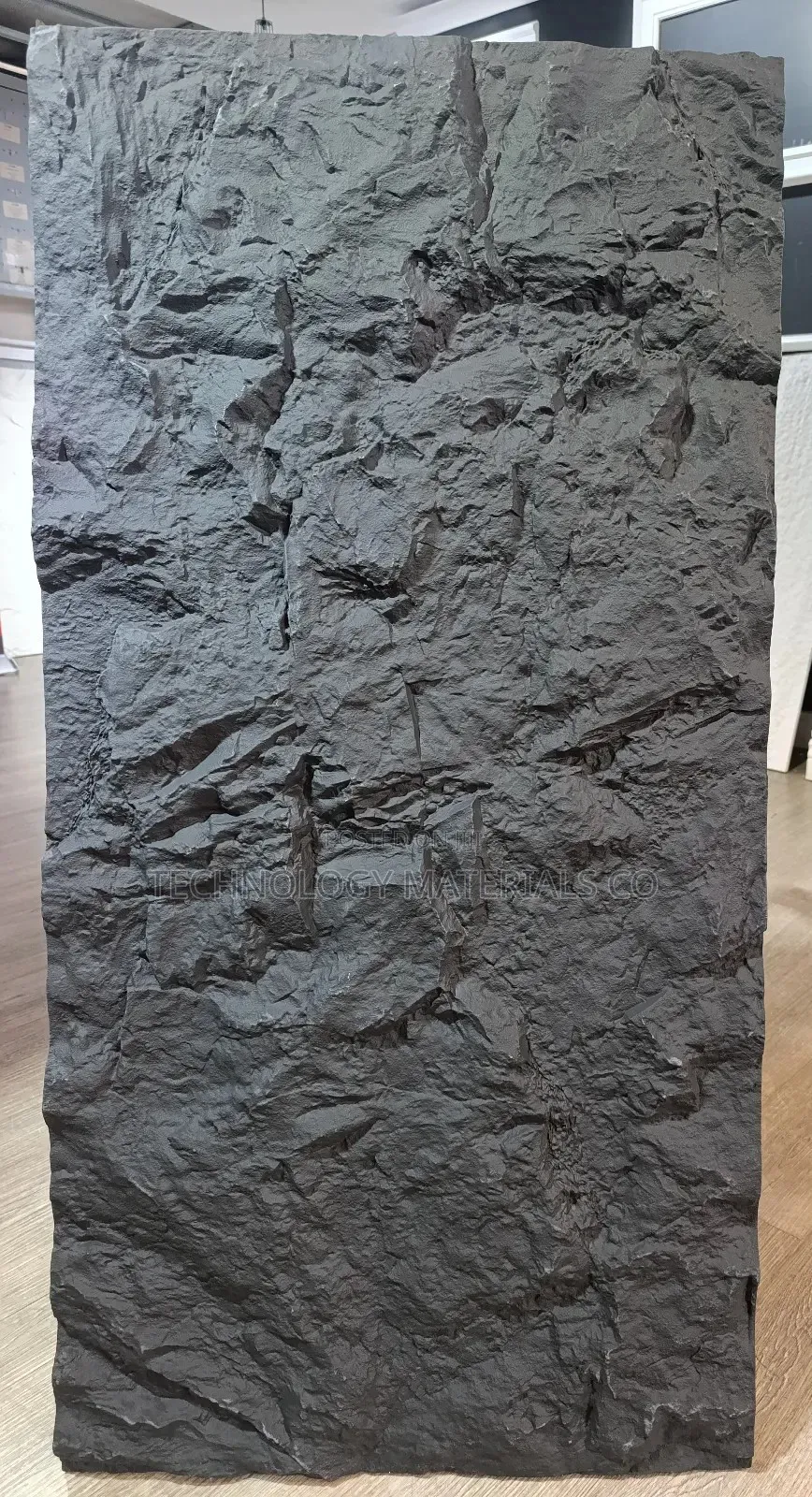 Modern Dark Grey Pu Stone Panel–3d Decorative Interior Wall Cladding
