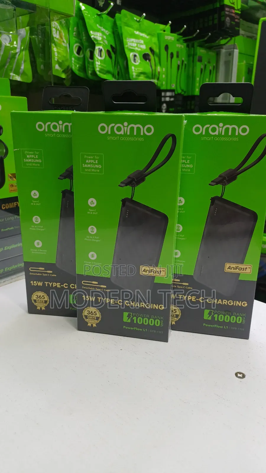 Oraimo 10,000mah Power Bank – Slim Efficient Powerflow L1