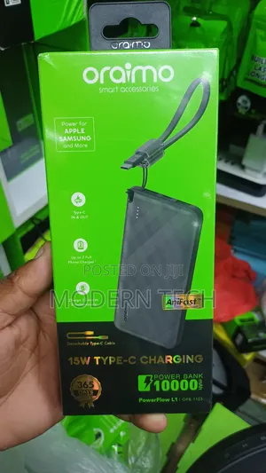 Oraimo 10,000mah Power Bank – Slim Efficient Powerflow L1