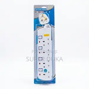 JSB 4-Way Extension Socket - 3m Heavy Duty Surge Protector (White)