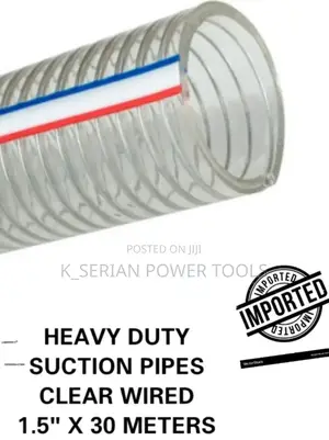 Heavy Duty Sunction Pipe Clear Wired 1.5"×30 Metres/Clear Wired Pipe