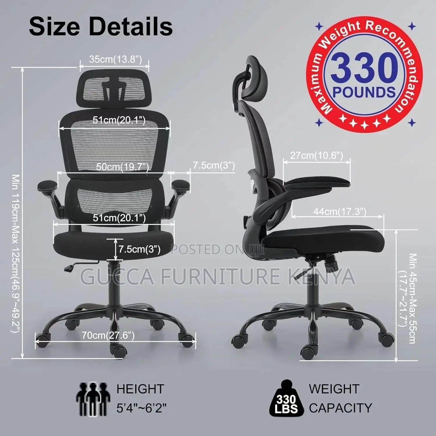 Orthopedic Swivel Conference Chair With Flip Arms
